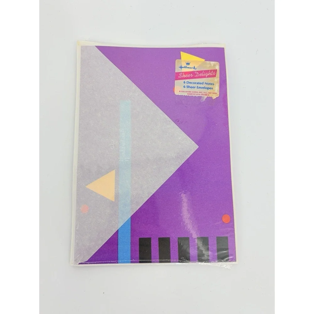 Vintage Hallmark Sheer Delights 12 Decorated Notes & 12 Envelopes New Stationery